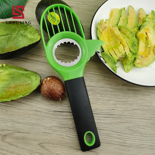 Avocado Slicer 3-i-1 - Udkerner Savtakket Kniv Rustfrit Stål Køkkenredskab