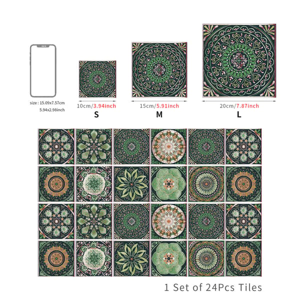 Moroccan Tile Decals 20x20cm Self-Adhesive (24pcs)