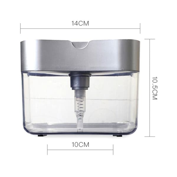 Pump Dispenser Manuel Tryk Rengøring Væskedispenser Beholder Manuel Tryk Organizer Køkkenredskab Sølv