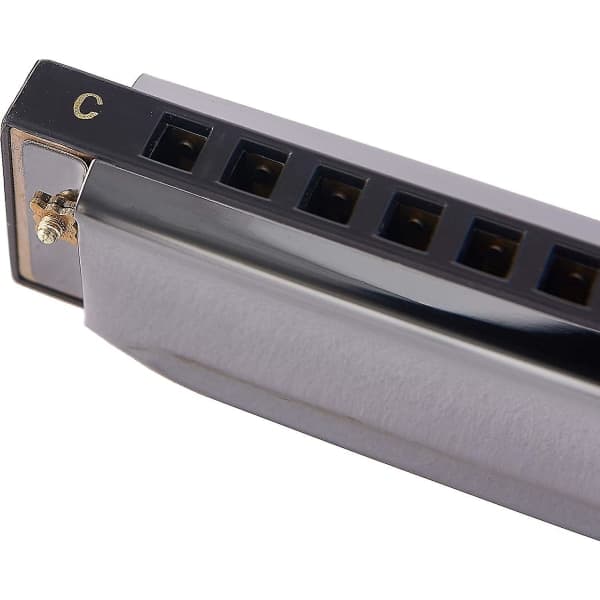 10-hullers 20-tonet Blues Deluxe Mundharmonika Begynder C Mundharmonika - Sort