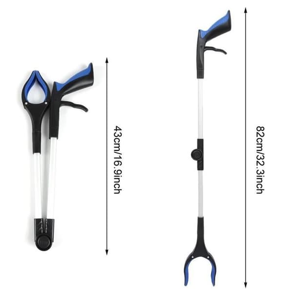82 cm Ekstra Lang Gripeklo Hjelpemiddel for Eldre Gravide Kvinner, Sammenleggbar