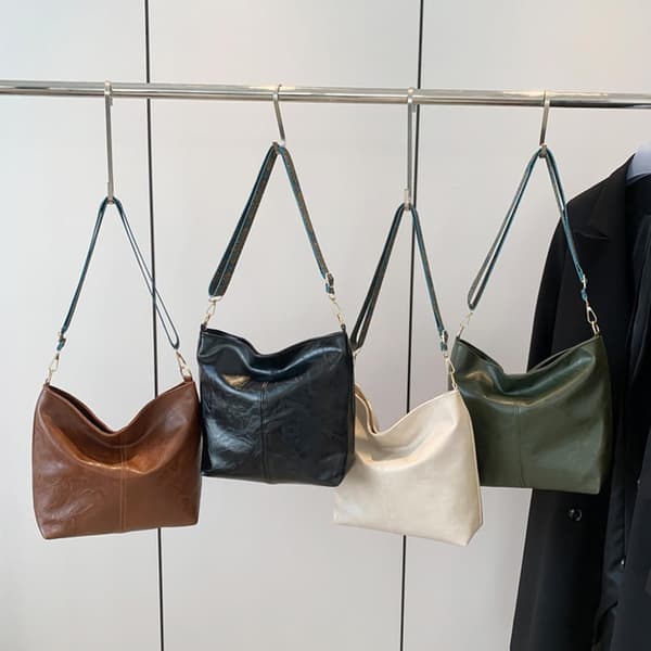 Axelväska för kvinnor, PU-läder Messenger Crossbody-väska, stor axelväska