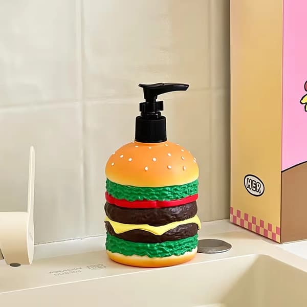 Söt Burger Tvåldispenser Med Tryckpump, Kök- Och Badrumsinredning I Harts