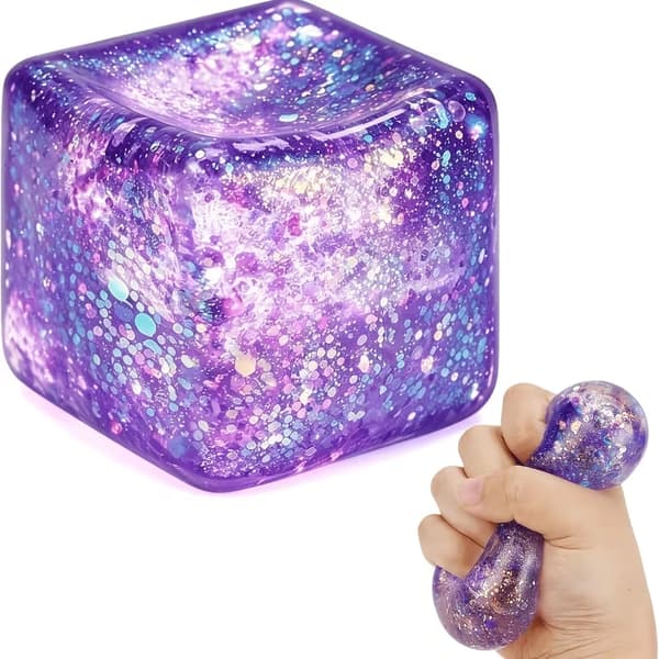 3 Glitter-isbitar Squishies – Långsamt återgående sensoriska stressleksaker – Partyartiklar