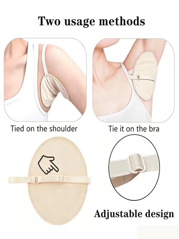 4-pack återanvändbara svettkuddar för armhålan, tvättbara armhålsfoder med elastisk rem