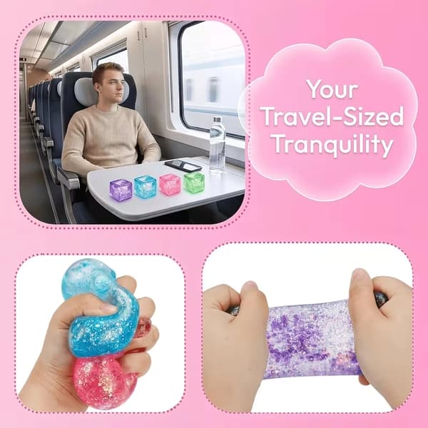 3 Glitter-isbitar Squishies – Långsamt återgående sensoriska stressleksaker – Partyartiklar