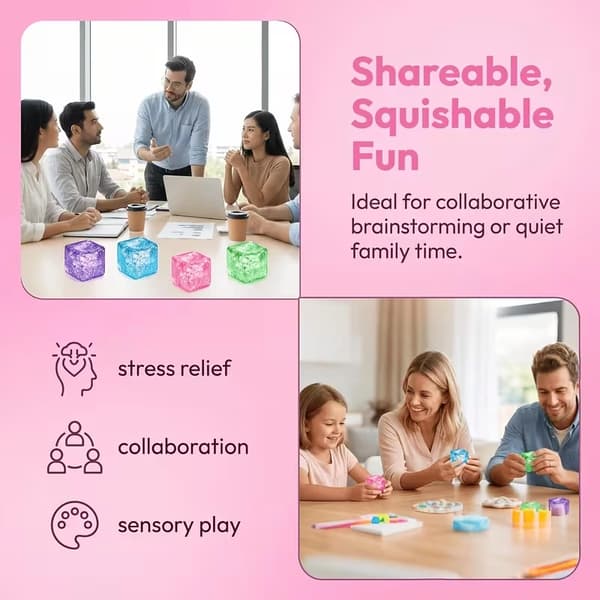 3 Glitter-isbitar Squishies – Långsamt återgående sensoriska stressleksaker – Partyartiklar