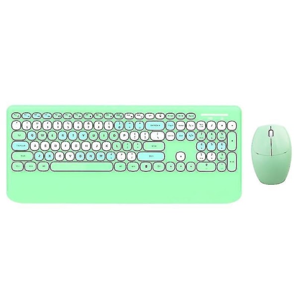 Notebook Keyboard Kit Round Keycap Plug Play Lightweight Portable Gamer Mouse Green