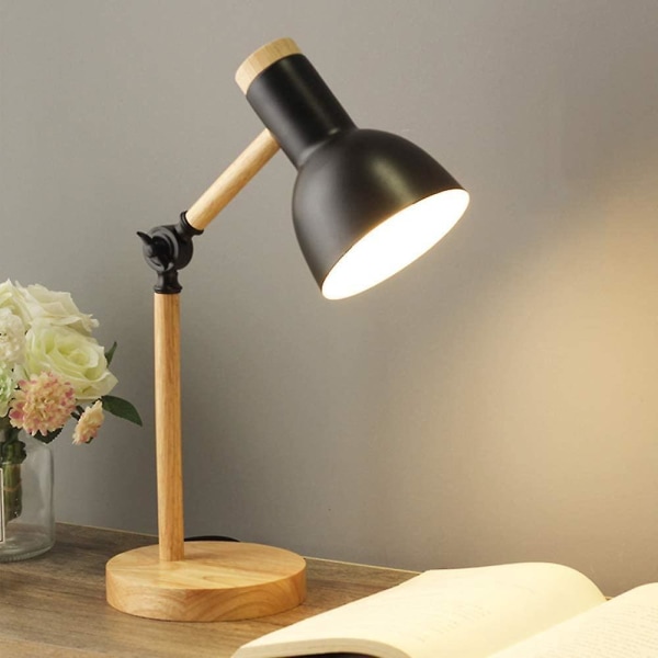 Decoration Table Lamp Led Desk Lamp E27 Living Room Wooden Lamp Modern black