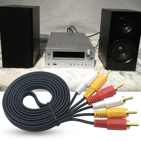 Av Audio Cable Stable Transmission High Fidelity Plug Play 3rca To 3rca Replaceable Audio Aux Cable For Dvd