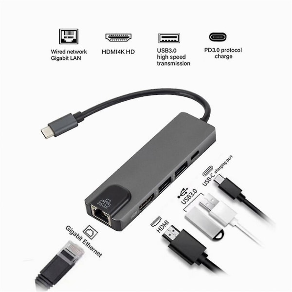 4k 5 In 1 Usb Type C Hub Adapter For Mac Book Pro Thunderbolt 3 Usb-c Charger Pd