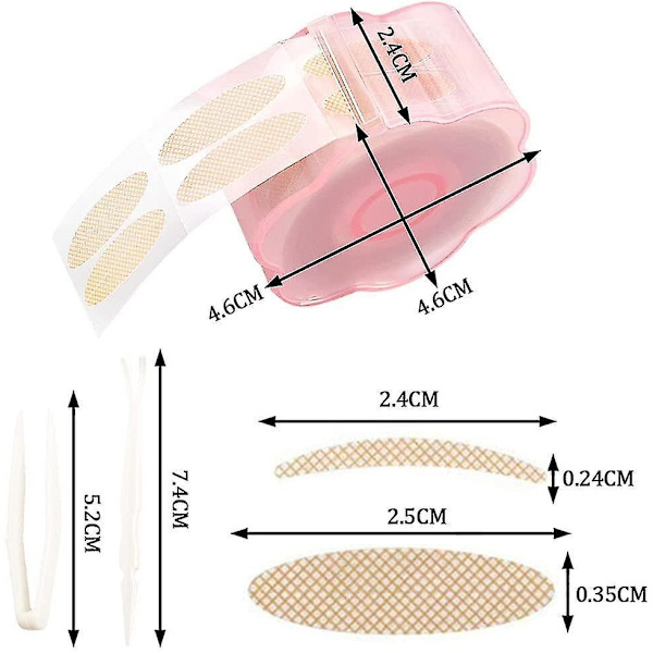 1200pcs Eyelid Tapes, Self-adhesive Eye Tapes Fiber For Hooded Droopy Uneven Mono-eyelids(with Fork Rods And Tweezers)