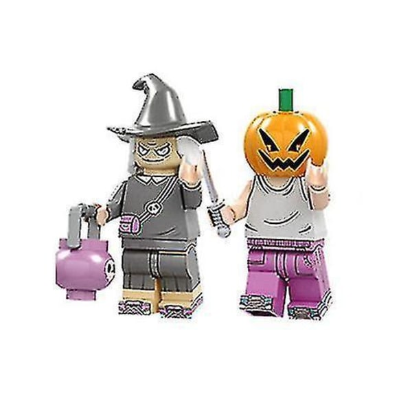 Mng 16 stk./sæt Halloween Zombie Dukker Vampyr Batman Spøgelse Små Partikler Samlet Byggeklods Legetøj