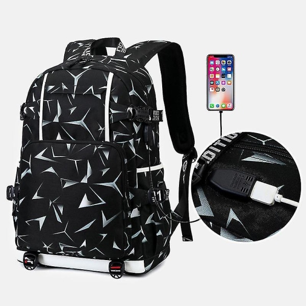 Waterproof Canvas Laptop Backpack With Usb White
