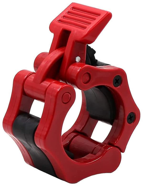 Weight Bar Collars, Locking 2 Inch Barbell Clamps Red