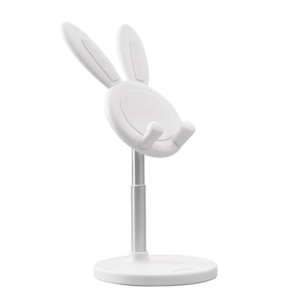 Cute Bunny Phone Holder Desktop Cell Phone Stand Height Angle Adjustable White
