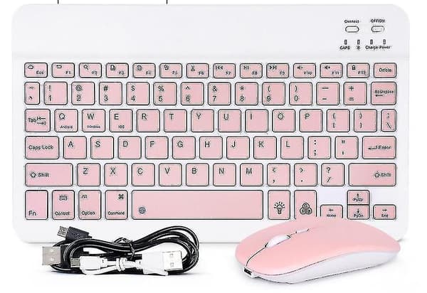 Mini Wireless  Tooth-compatible Keyboard And Mouse, Wireless Keyboard And Mouse Set For Home, Office Lavender-mouse 10 inch
