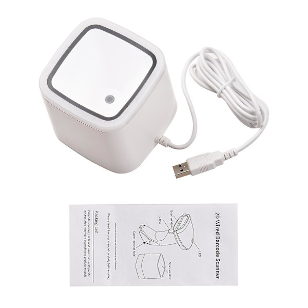 Qr Barcode Scanner Platform Hands-free Usb Wired Bar Code Reader Cmos Image Sensor Desktop Scanner Large Scanning Window