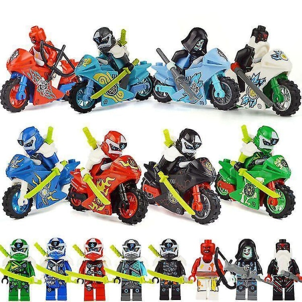 Ninja Motorcycle 8 Minifigure Children's Toy Building Blocks