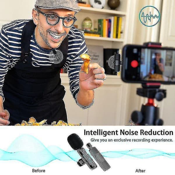 Wireless Lavalier Microphone Noise Reduction Mic For Tiktok Recording Vlog Live Streaming