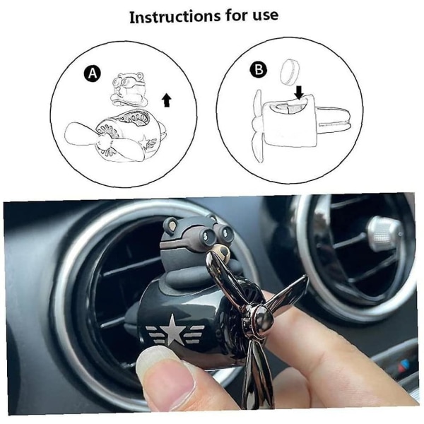 Cartoon Bear Pilot Car Air Freshener Automotive Air Outlet Fan Freshener Vent Clips Aroma Diffuser Car Perfume Aromatherapy Ornament Car Accessories