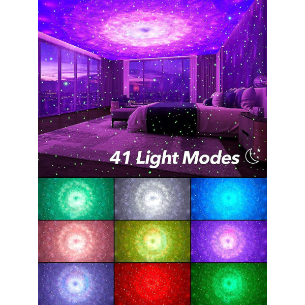 Star Projector Galaxy Light, Bluetooth Music Night Light Galaxy Light Projector For Bedroom, 41 Lights Starlight Projector Star Light B091-934