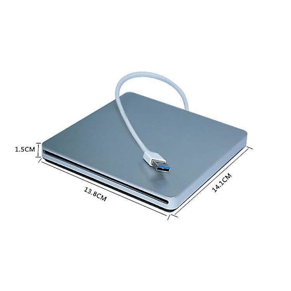 Apple Macbook Pro Air Mac PC Kannettava USB Ulkoinen Paikka CD / DVD-asema Poltin silver-1
