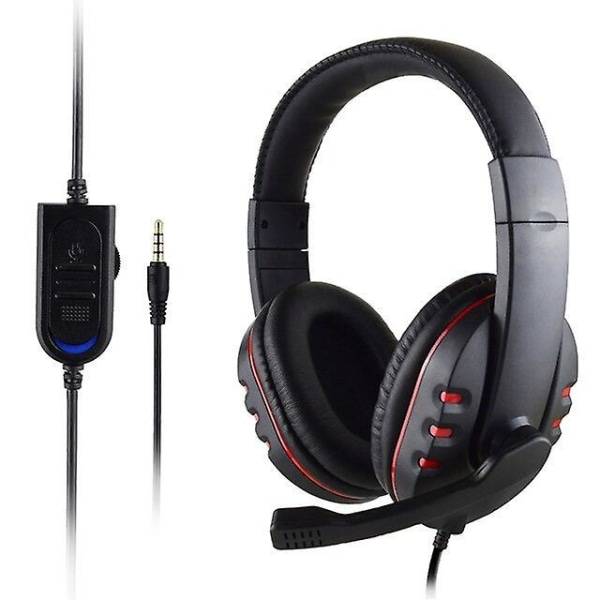 Hi-fi Gaming Headset Computer Headphones With Microphone For Pc Ps4 Xbox One Black Red