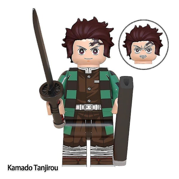 Japanese Anime Demon Slayer 8pcs Set Assembling Building Blocks Minifigure