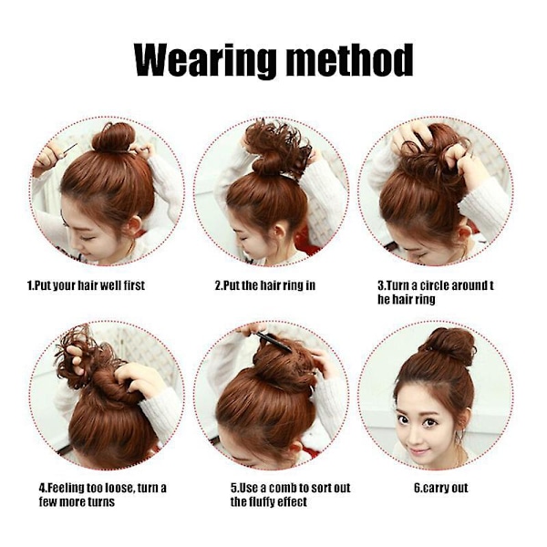 Easy To Wear Stylish Hair Scrunchies Naturally Messy Curly Bun Hair Extension 24