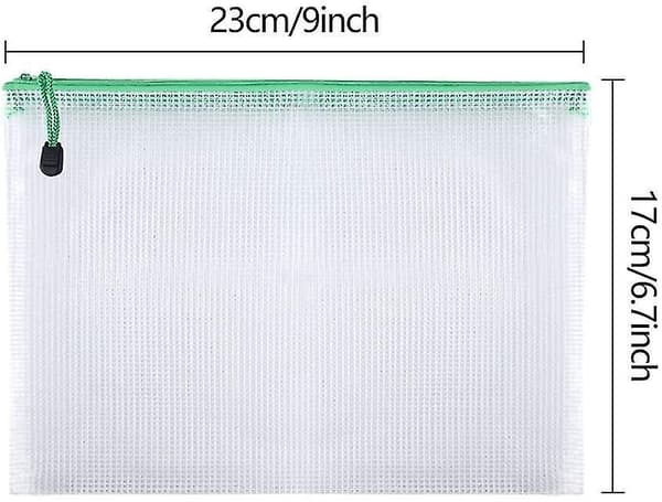 21pcs Document Bag A5 Zipper Wallet Bags Plastic Mesh Document Folders