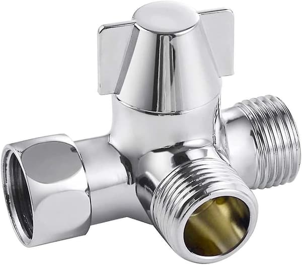 Solid messing 3-veis ventil, 3-veis omlederventilbryter, 3-veis dusjomlederventil, G1/2\" T-adapterventil, for dusj, hånddusj og omlederdusj