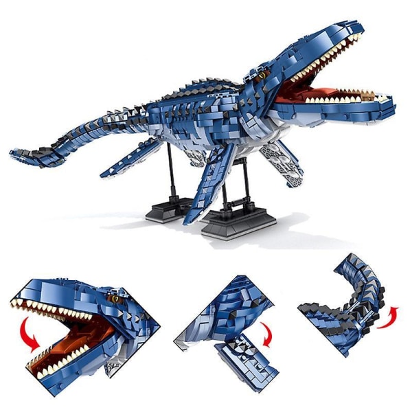 Creative Jurassic Mosasaur Dinosaur Building Blocks Diy Animal World Park Bricks Kids Children Moc Toys Gifts For Boys Friendsno Original Box