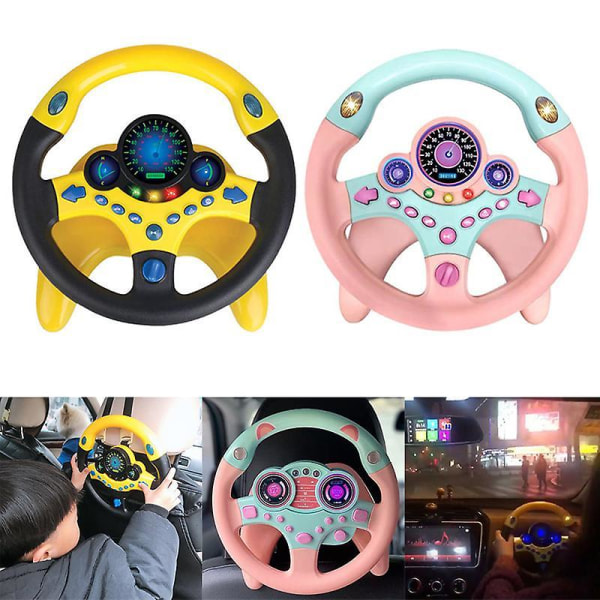 Simulation Steering Wheel With Light Baby Kids Musical Developing Educational Toys Birthday Gifts A