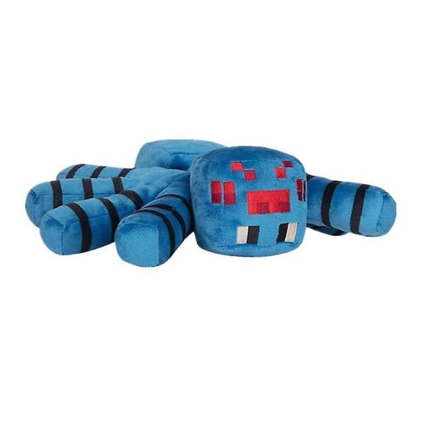 Minecraft Theme Blue Spider Plush Toy Doll 30cm Children's Gift