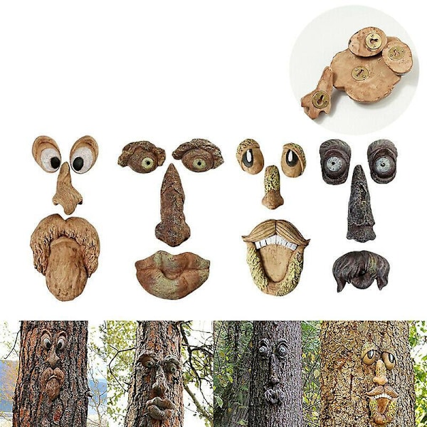 Tree Face Decor Old Man Tree Hugger Bark Ghost Face Garden Yard Art Decor Easter Creative Props G