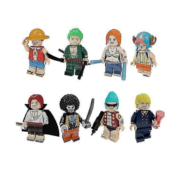 8 stk. One Piece Luffy Sauron Sanji Samlet Byggeklods Minifigur Legetøj