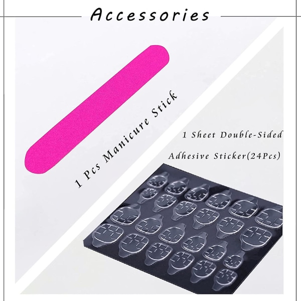 French Coffin Press On Nails For Women Glossycover False Nails Ballerina Nail Art Diy Acrylic Fake Nail Tips Stick On Nails 24pcs Ink-Black