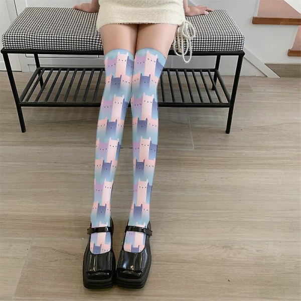 3d Printing Cartoon Animal Long Stockings Women Novelty Cute Panda Socks New Funny Halloween Thigh High Stockings Style11