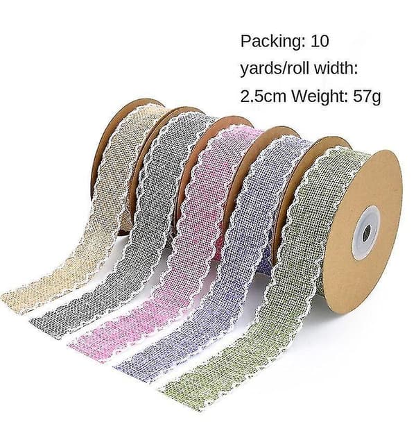 Christmas Packing Materials 2pcs Piping Imitation Linen Belt Fabric Flowers Home Decoration Purple