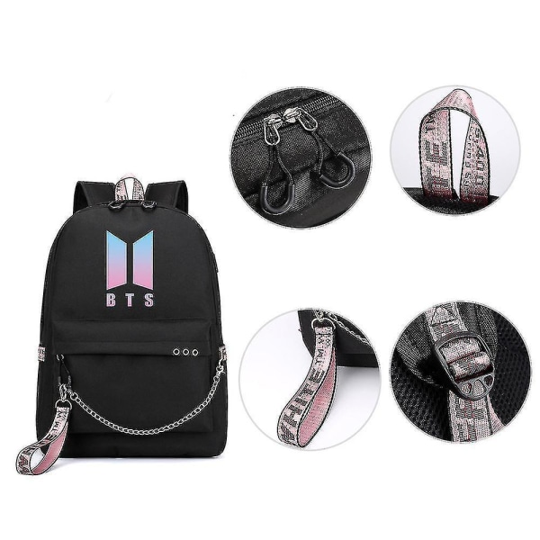 Bts Backpack Cute Usb Charging School Bag