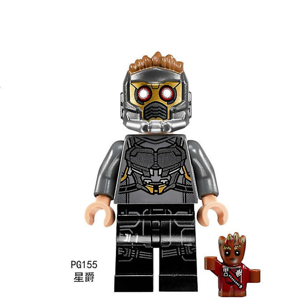 8pcs Superhero Raccoon Yongdu Star Star Nebula Small Tree Man Children Assembled Puzzle Building Block Minifigure Toy