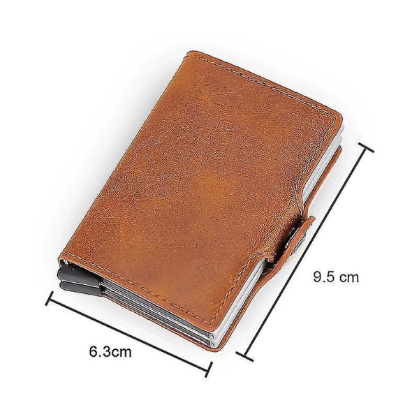 Top Quality Rfid Wallet Men Money Bag Mini Purse Male Aluminium Card W Brown