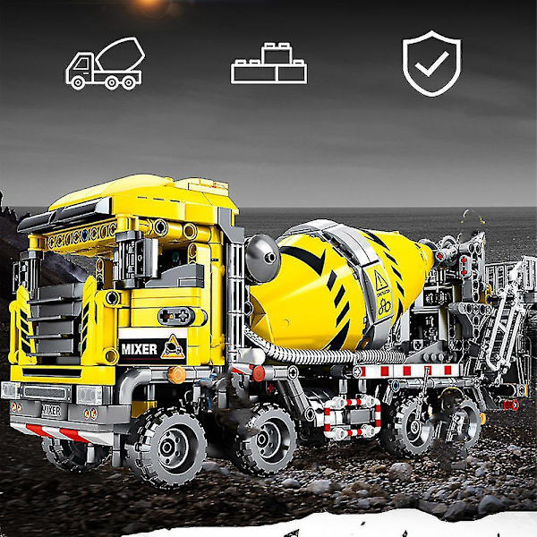 Sembo Mixer Truck Model Tekniske Byggeklodser Konstruktion By Ingeniørklodser Børnelegetøj Gaver Til Børn Drenge 1143stk uden Æske
