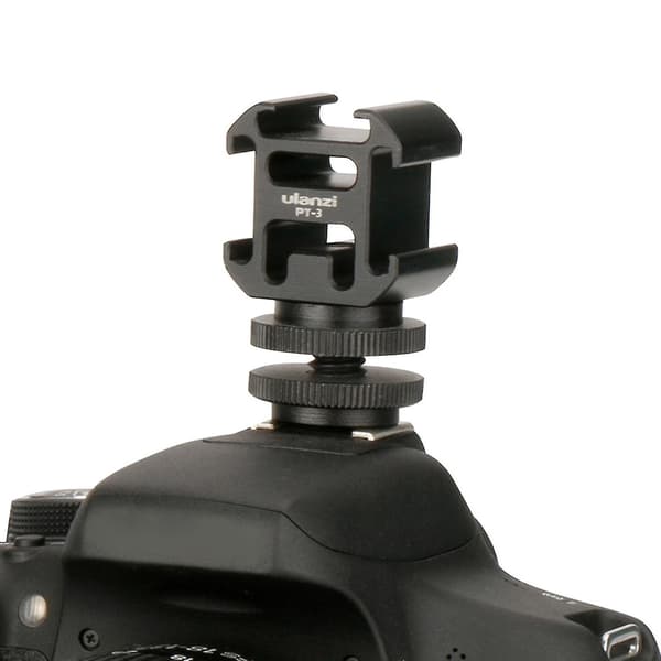 Ulanzi Pt-3s Universal Triple Cold Shoe Mount Bracket Adapter Vlog Accessories