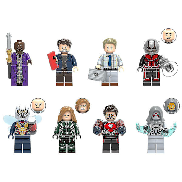 8 stk. Superhelte Samlede Byggeklodser Minifigur Ant-man Wasp Kvindelig Forfader Baron Lizemo Spøgelsesdukke Legetøj