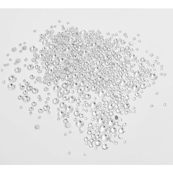 Mixed Size Flatback Rhinestones, Non Hotfix Round Crystal Gems Glass Stone Beads For Face Nail Art Clothes Shoes Bags Bling Embellishments