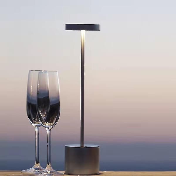 Cordless Led Desk Lamp Portable Usb Rechargeable silver