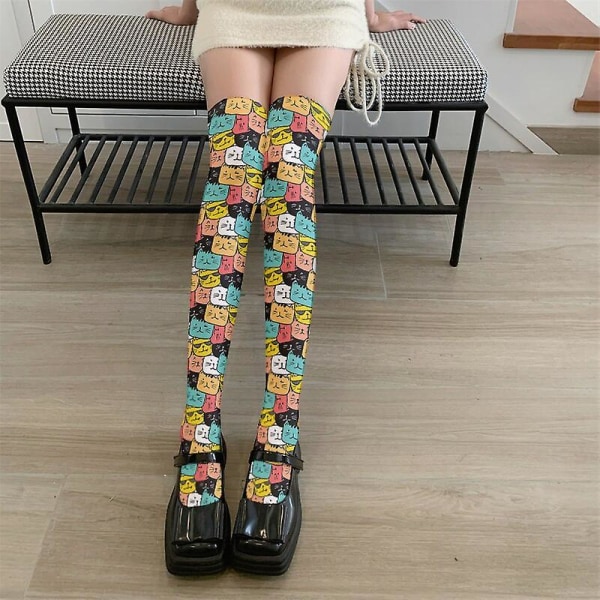 3d Printing Cartoon Animal Long Stockings Women Novelty Cute Panda Socks New Funny Halloween Thigh High Stockings Style8
