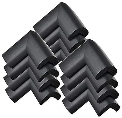 12 Pcs Corner Cushion Thickened Foam Soft Anti- Collision Cover Table Protector Desk Cover Black